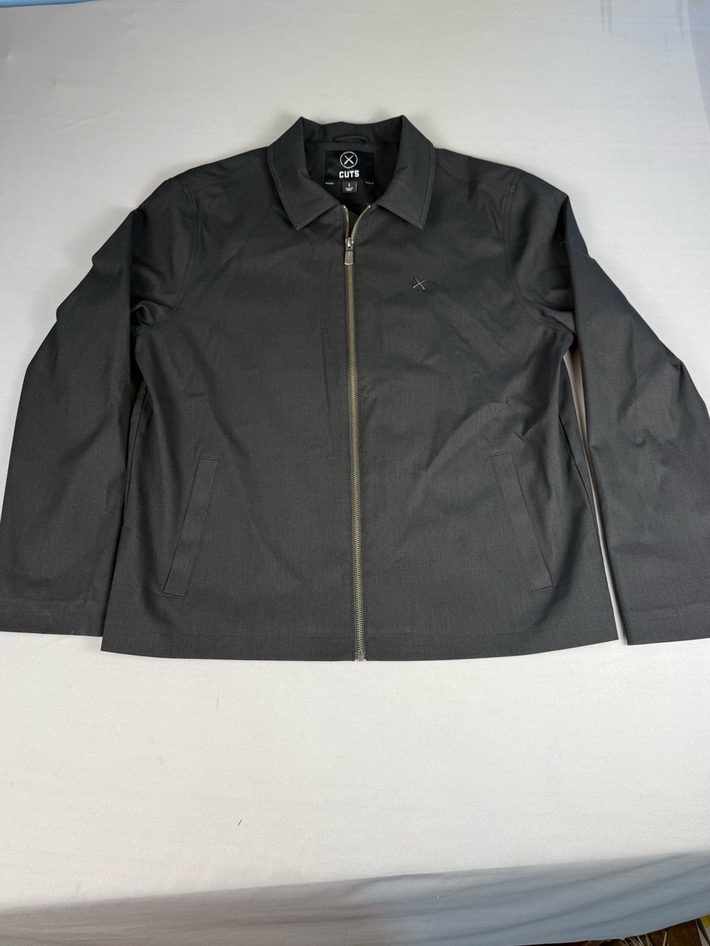 CUTS Premium Black Coach Jacket Large Quiet Luxury Full Zip Minimalist
